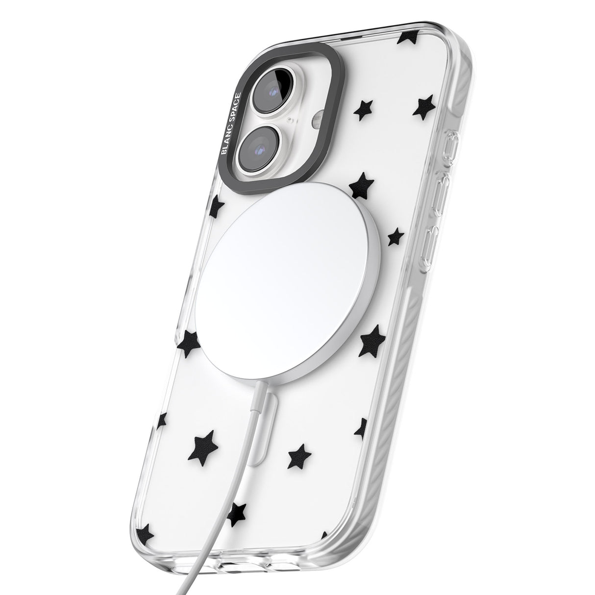 iPhone 16 Pro Max Black Stars Pattern Black Impact Phone Case