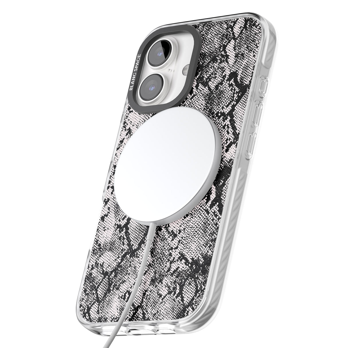 iPhone 16 Pro Max Pastel Snakeskin - Grey Black Impact Phone Case