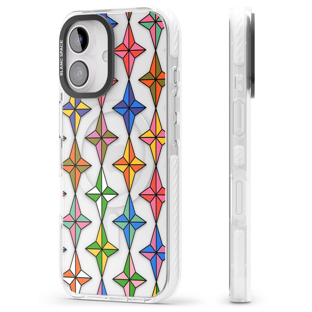 iPhone 16 Pro Max Multi Colour Stars Pattern Black Impact Phone Case