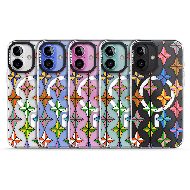 iPhone 16 Pro Max Multi Colour Stars Pattern Black Impact Phone Case