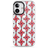 iPhone 16 Pro Max Rose Stars Pattern (Clear) Black Impact Phone Case