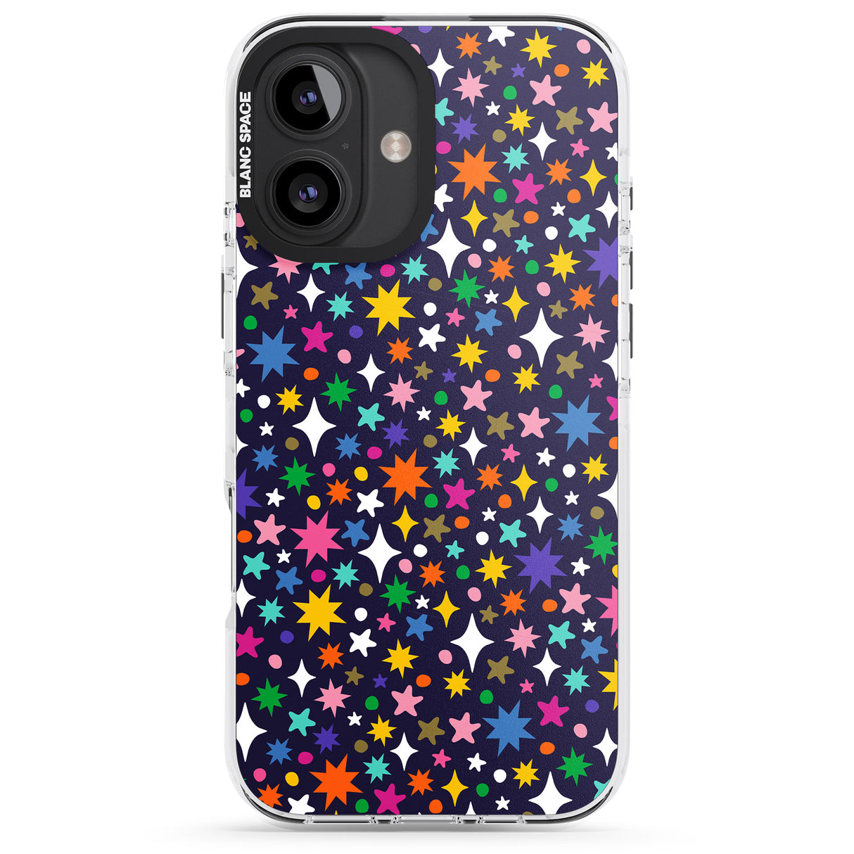 iPhone 16 Pro Max Rainbow Starburst (Purple) Black Impact Phone Case