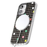 iPhone 16 Pro Max Vibrant Black Geometric Grid Black Impact Phone Case