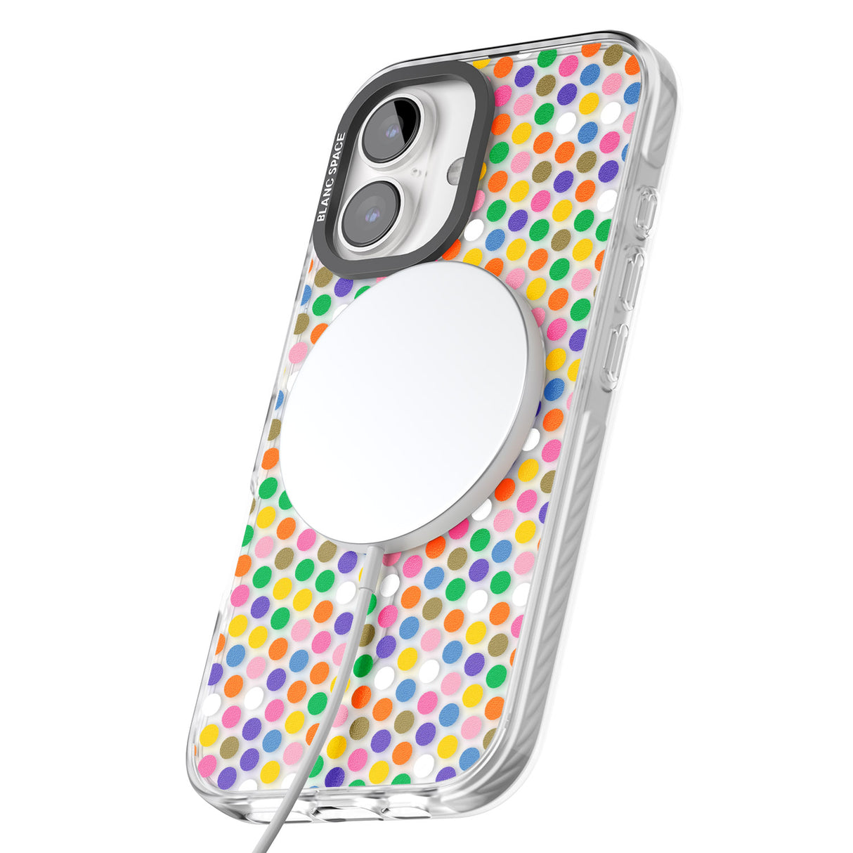 iPhone 16 Pro Max Multicolour Polka-dot Fiesta Black Impact Phone Case