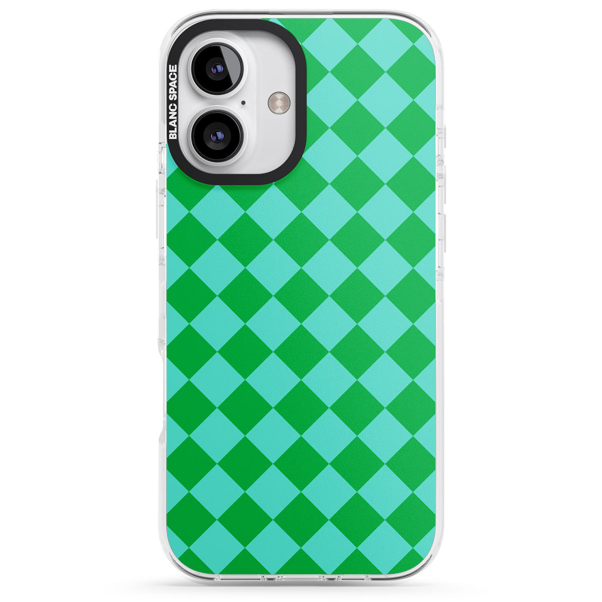 iPhone 16 Pro Max Retro Green Diamond Plaid Black Impact Phone Case