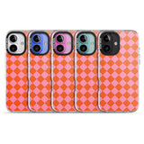 iPhone 16 Pro Max Retro Sunset Diamond Plaid Black Impact Phone Case