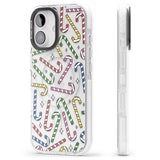 iPhone 16 Pro Max Colourful Stars & Candy Canes Black Impact Phone Case