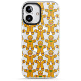 iPhone 16 Pro Max Gingerbread Cookie Pattern Black Impact Phone Case