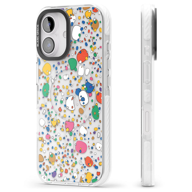 iPhone 16 Pro Max Colourful Confetti Pebbles Black Impact Phone Case