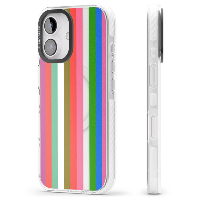 iPhone 16 Pro Max Vibrant Stripes Black Impact Phone Case