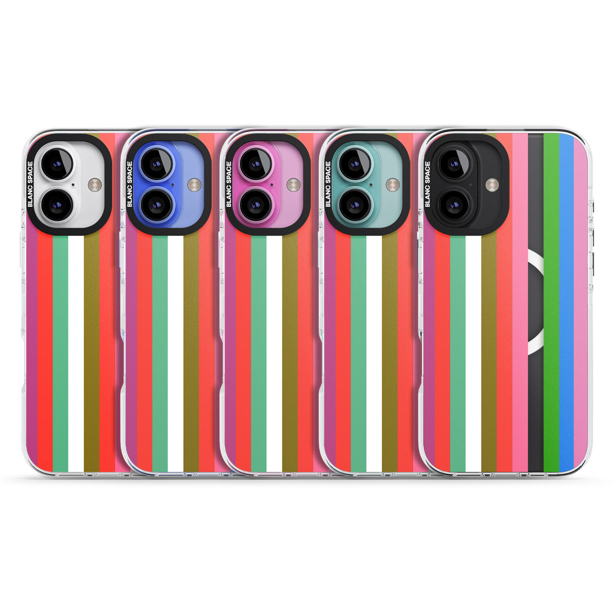 iPhone 16 Pro Max Vibrant Stripes Black Impact Phone Case