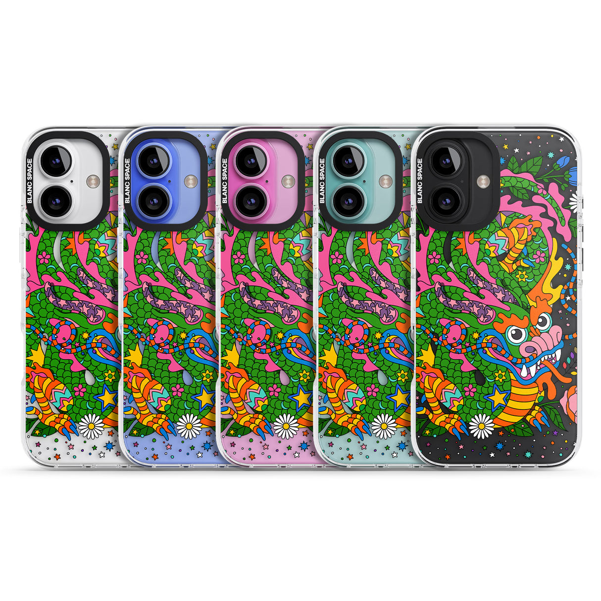 iPhone 16 Pro Max Psychedelic Jungle Dragon Black Impact Phone Case