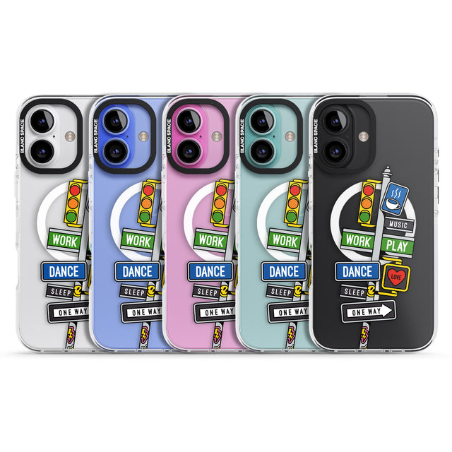 iPhone 16 Pro Max Mood Street Signs Black Impact Phone Case