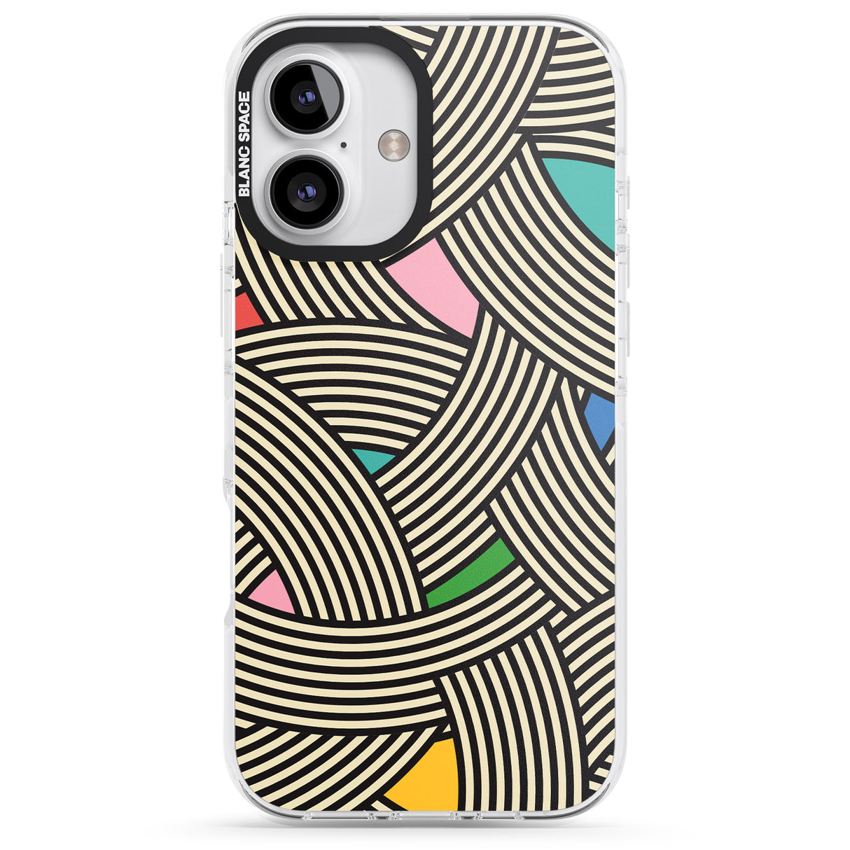 iPhone 16 Pro Max Multicolour Optic Waves Black Impact Phone Case