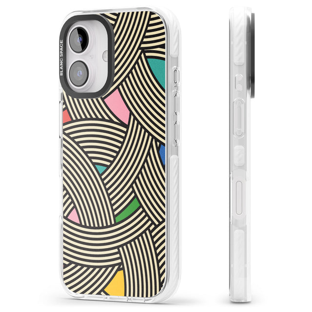 iPhone 16 Pro Max Multicolour Optic Waves Black Impact Phone Case