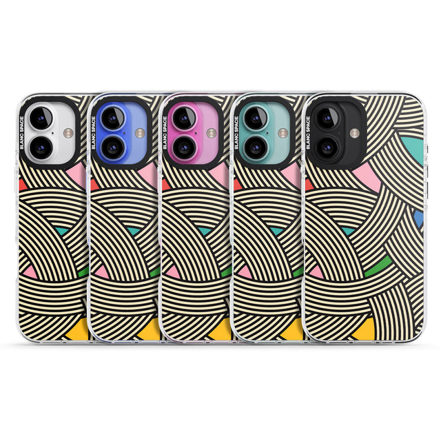 iPhone 16 Pro Max Multicolour Optic Waves Black Impact Phone Case