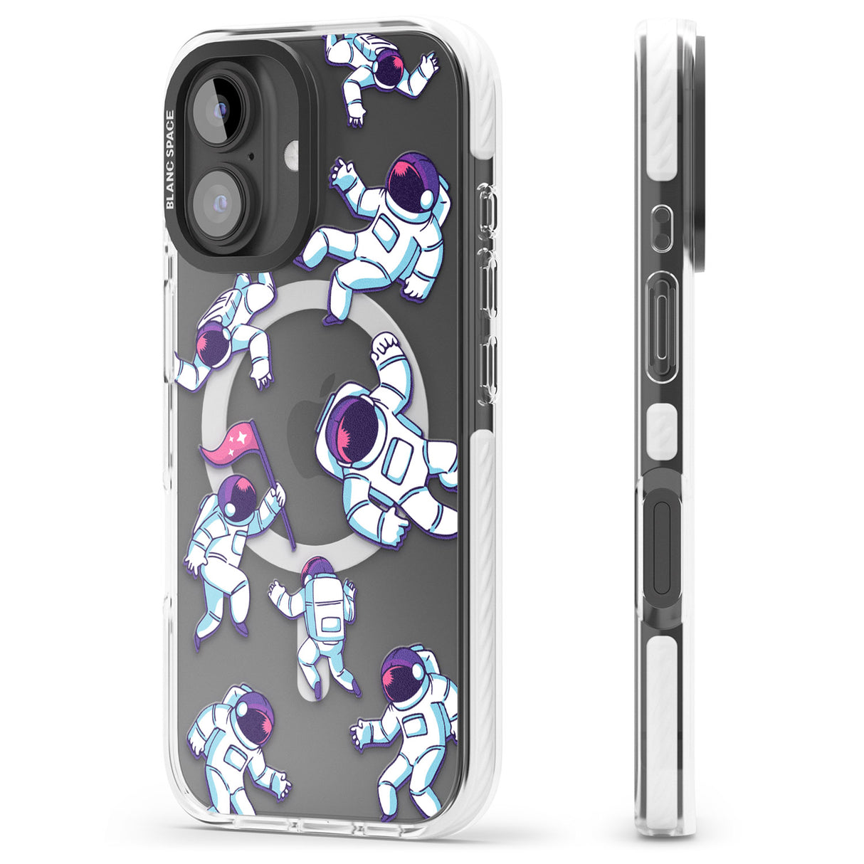 iPhone 16 Pro Max Astronaut Pattern Black Impact Phone Case