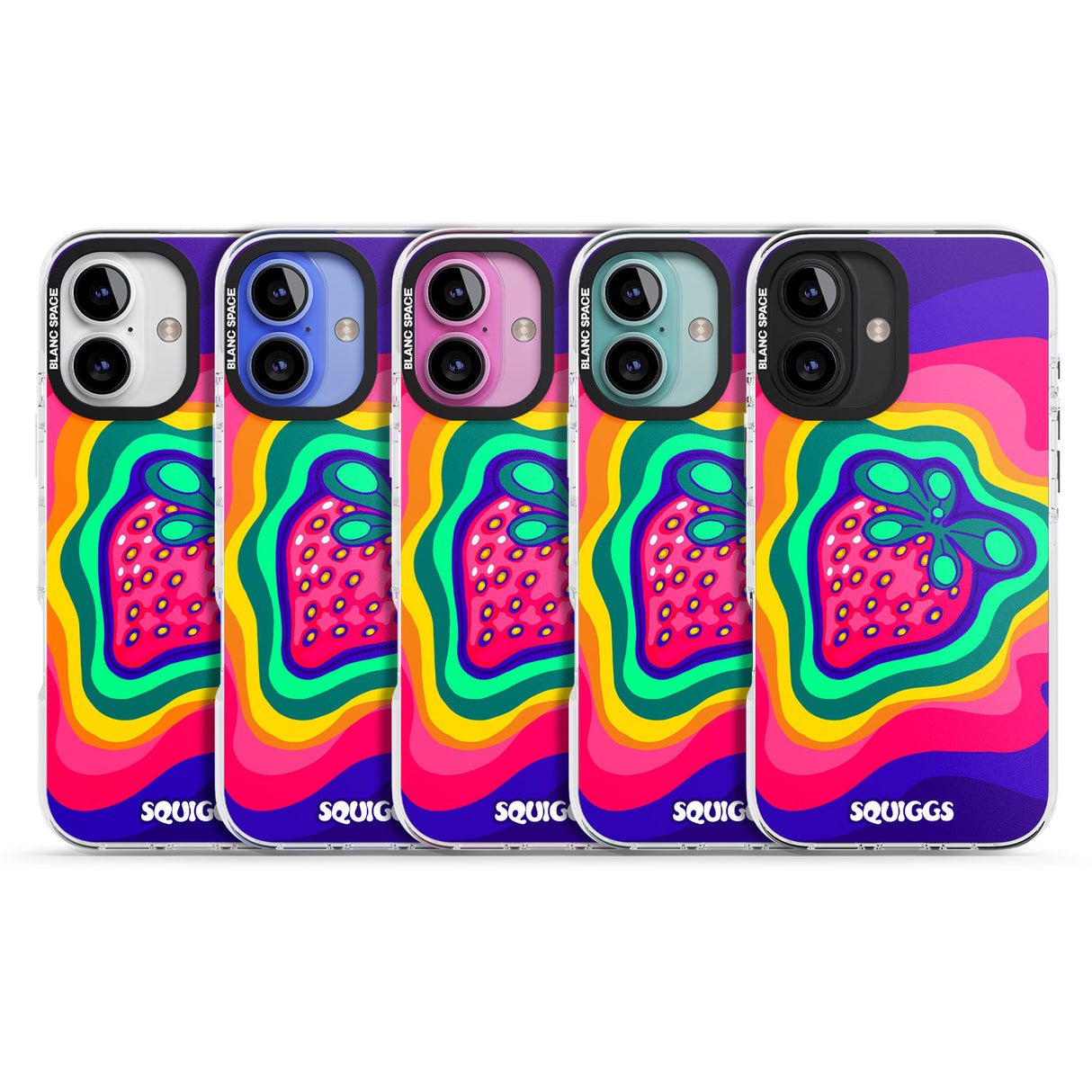 iPhone 16 Pro Max Strawberry Rainbow Black Impact Phone Case