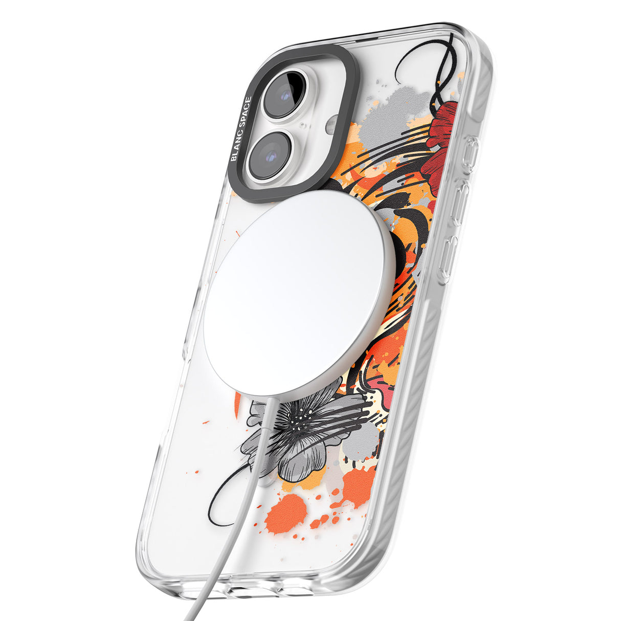 iPhone 16 Pro Max Sugar Skull Tiger Black Impact Phone Case