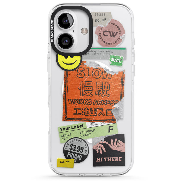 iPhone 16 Pro Max Kanji Signs Sticker Mix Black Impact Phone Case