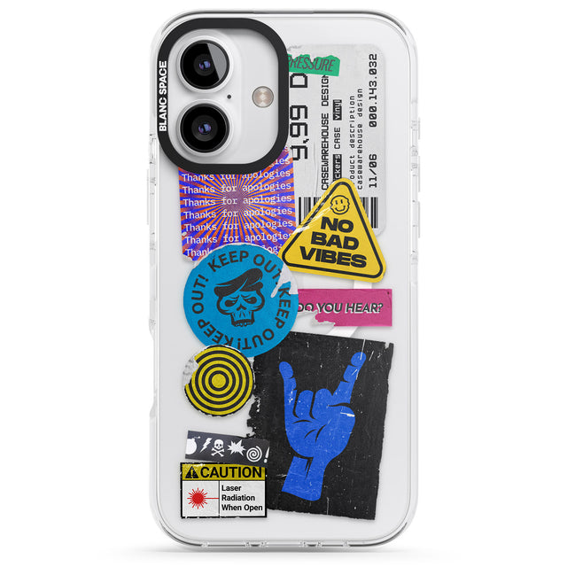 iPhone 16 Pro Max No Bad Vibes Sticker Mix Black Impact Phone Case