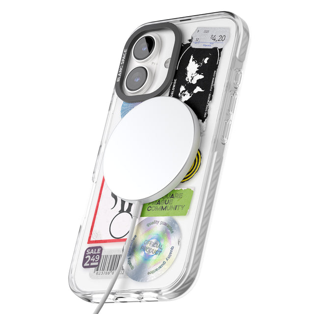 iPhone 16 Pro Max Peeled Sticker Mix Black Impact Phone Case