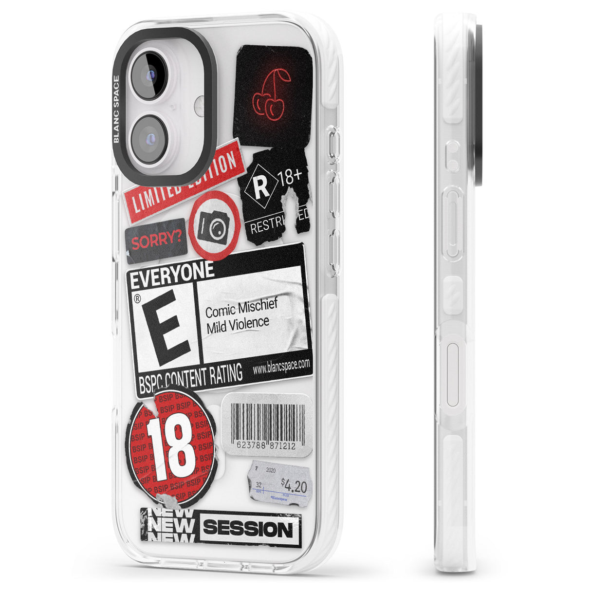 iPhone 16 Pro Max Rated 18+ Sticker Mix Black Impact Phone Case