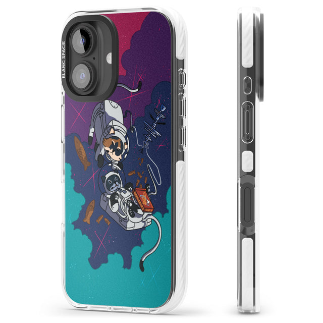 iPhone 16 Pro Max Cats In Space Black Impact Phone Case