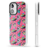 iPhone 16 Pro Max Pink Day of The Dead Pattern Black Impact Phone Case