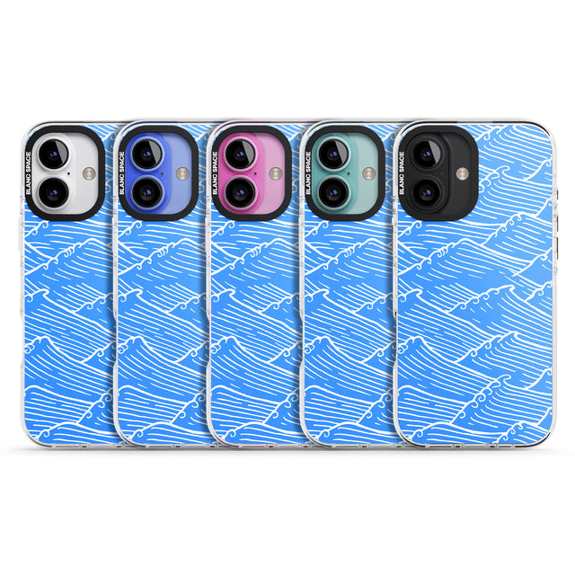 iPhone 16 Pro Max Waves Pattern Black Impact Phone Case