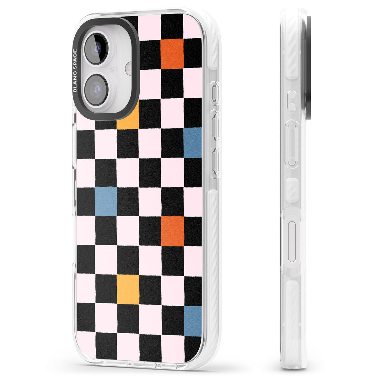 iPhone 16 Pro Max Vibrant Retro Checkered Black Impact Phone Case + Magsafe