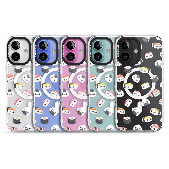 iPhone 16 Pro Max Kawaii Sushi & Rice Black Impact Phone Case