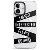 iPhone 16 Pro Max Black Stripes I'm Not Interested Black Impact Phone Case