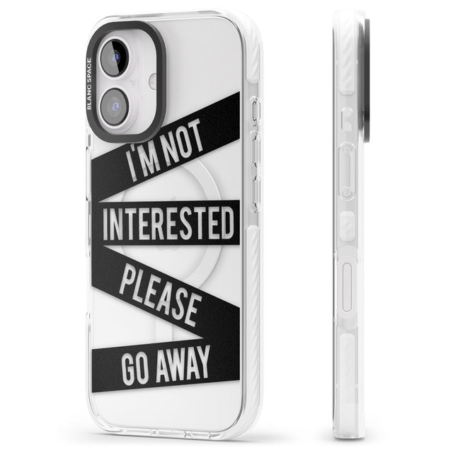 iPhone 16 Pro Max Black Stripes I'm Not Interested Black Impact Phone Case