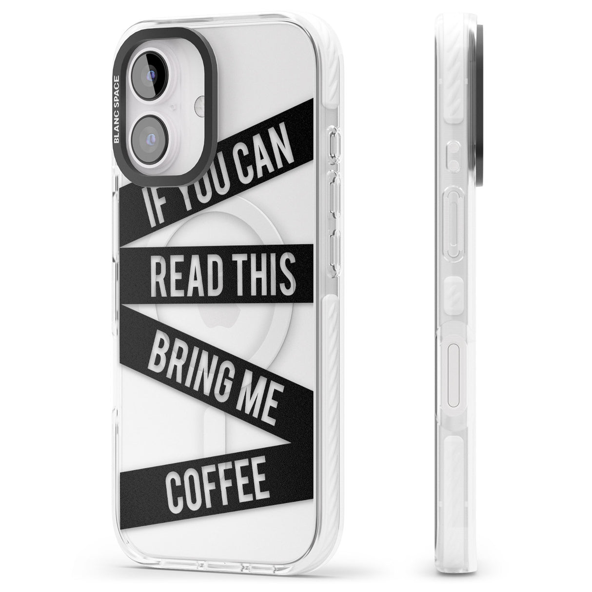 iPhone 16 Pro Max Black Stripes Bring Me Coffee Black Impact Phone Case