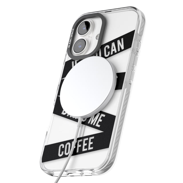 iPhone 16 Pro Max Black Stripes Bring Me Coffee Black Impact Phone Case