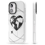 iPhone 16 Pro Max Globe Heart Black Impact Phone Case