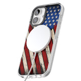 iPhone 16 Pro Max Distressed US Flag Black Impact Phone Case