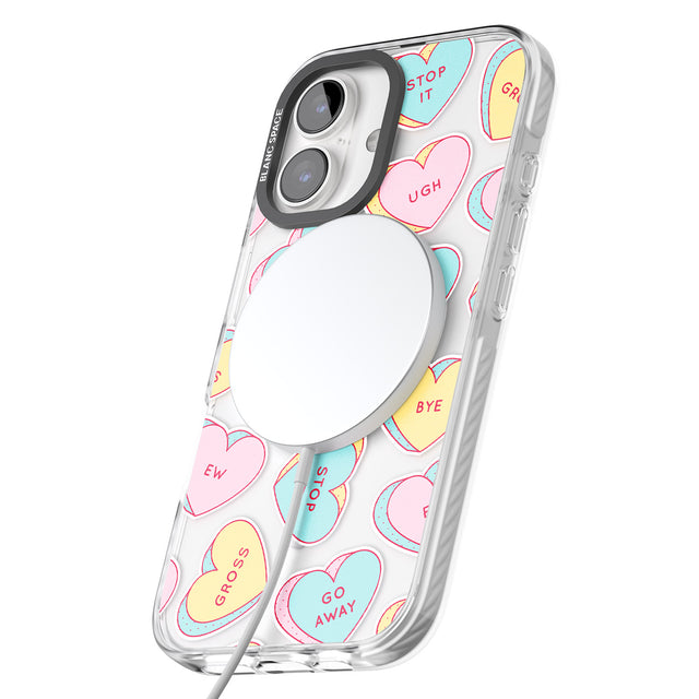 iPhone 16 Pro Max Sarcastic Love Hearts Black Impact Phone Case