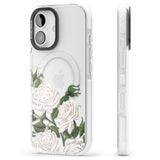 iPhone 16 Pro Max White Vintage Painted Flowers Clear Impact Phone Case + Magsafe