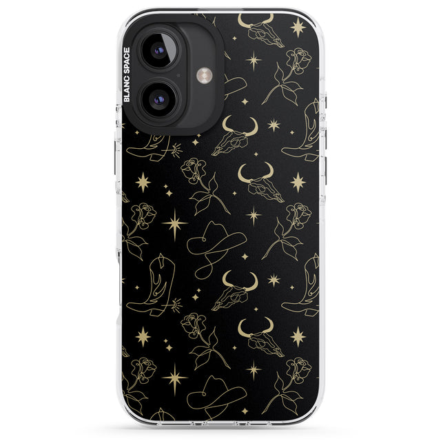 iPhone 16 Pro Max Celestial West Pattern Black Impact Phone Case