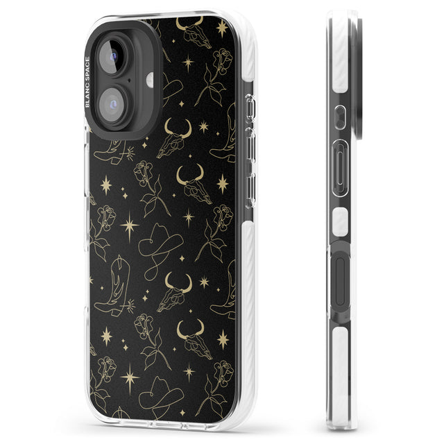 iPhone 16 Pro Max Celestial West Pattern Black Impact Phone Case