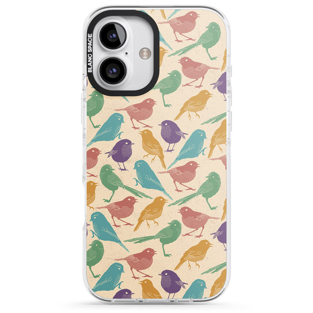 iPhone 16 Pro Max Colourful Feathered Friends Bird Black Impact Phone Case