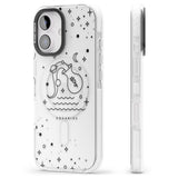 iPhone 16 Pro Max Aquarius Emblem - Transparent Design Black Impact Phone Case