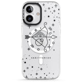 iPhone 16 Pro Max Sagittarius Emblem - Transparent Design Black Impact Phone Case