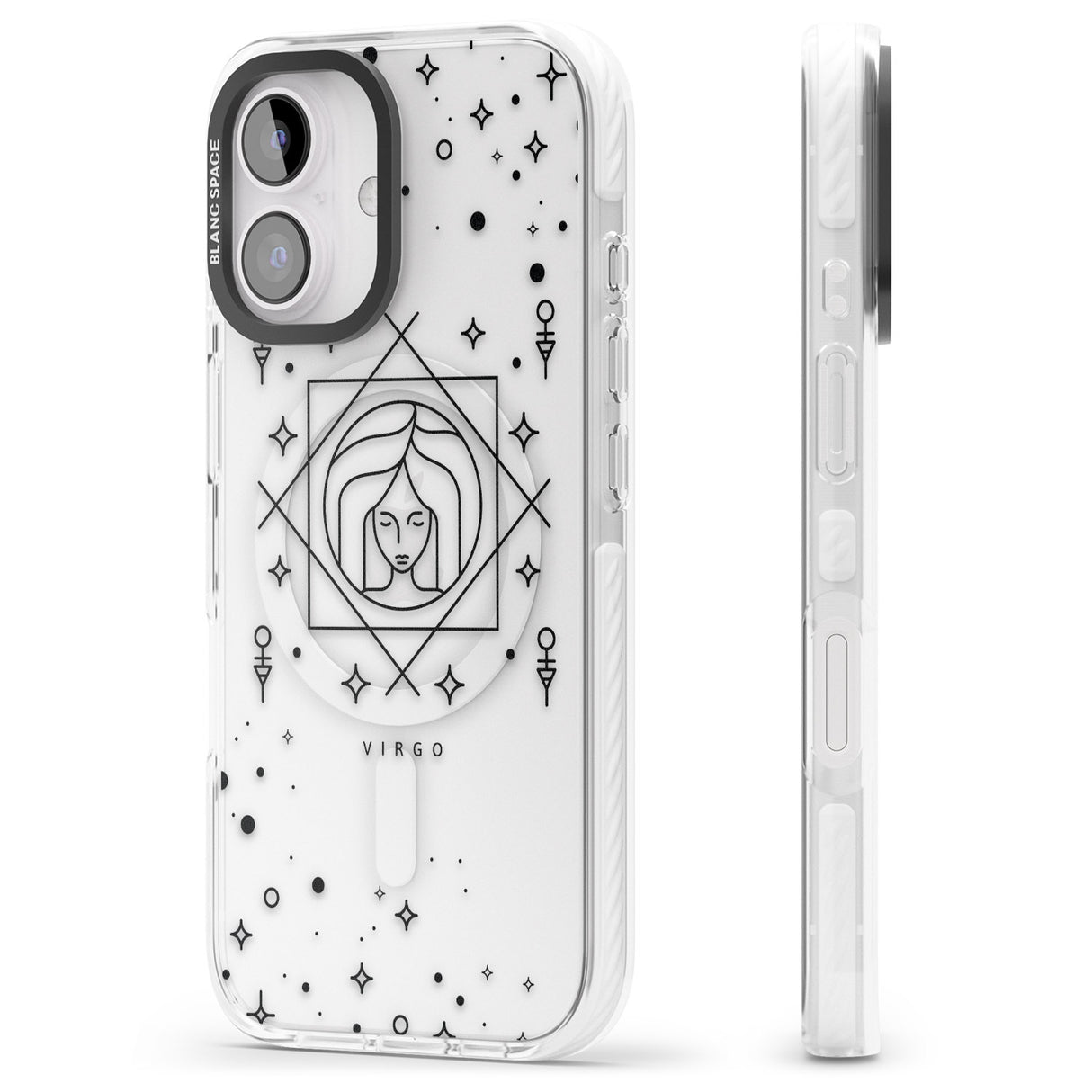 iPhone 16 Pro Max Virgo Emblem - Transparent Design Black Impact Phone Case