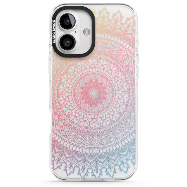 iPhone 16 Pro Max Large Rainbow Mandala Black Impact Phone Case