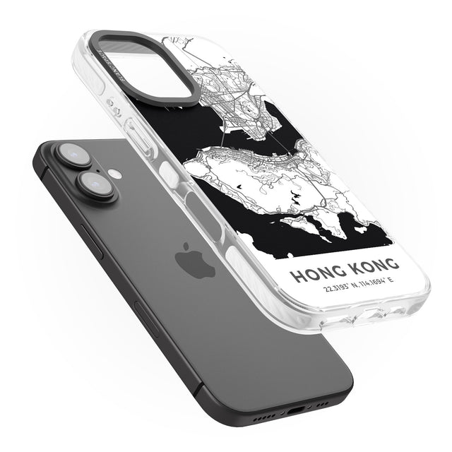 iPhone 16 Pro Max Map of Hong Kong Black Impact Phone Case