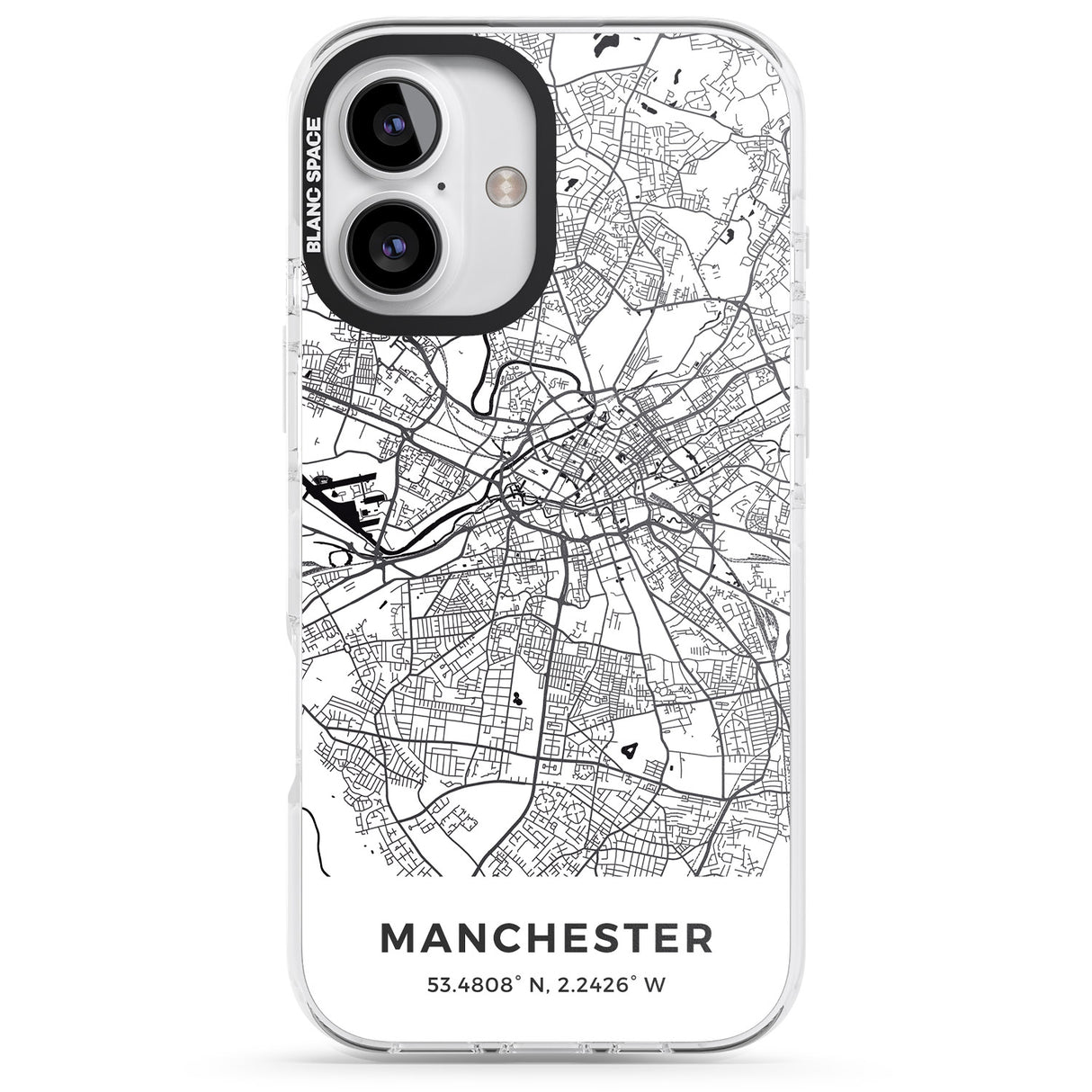 iPhone 16 Pro Max Map of Manchester, England Black Impact Phone Case