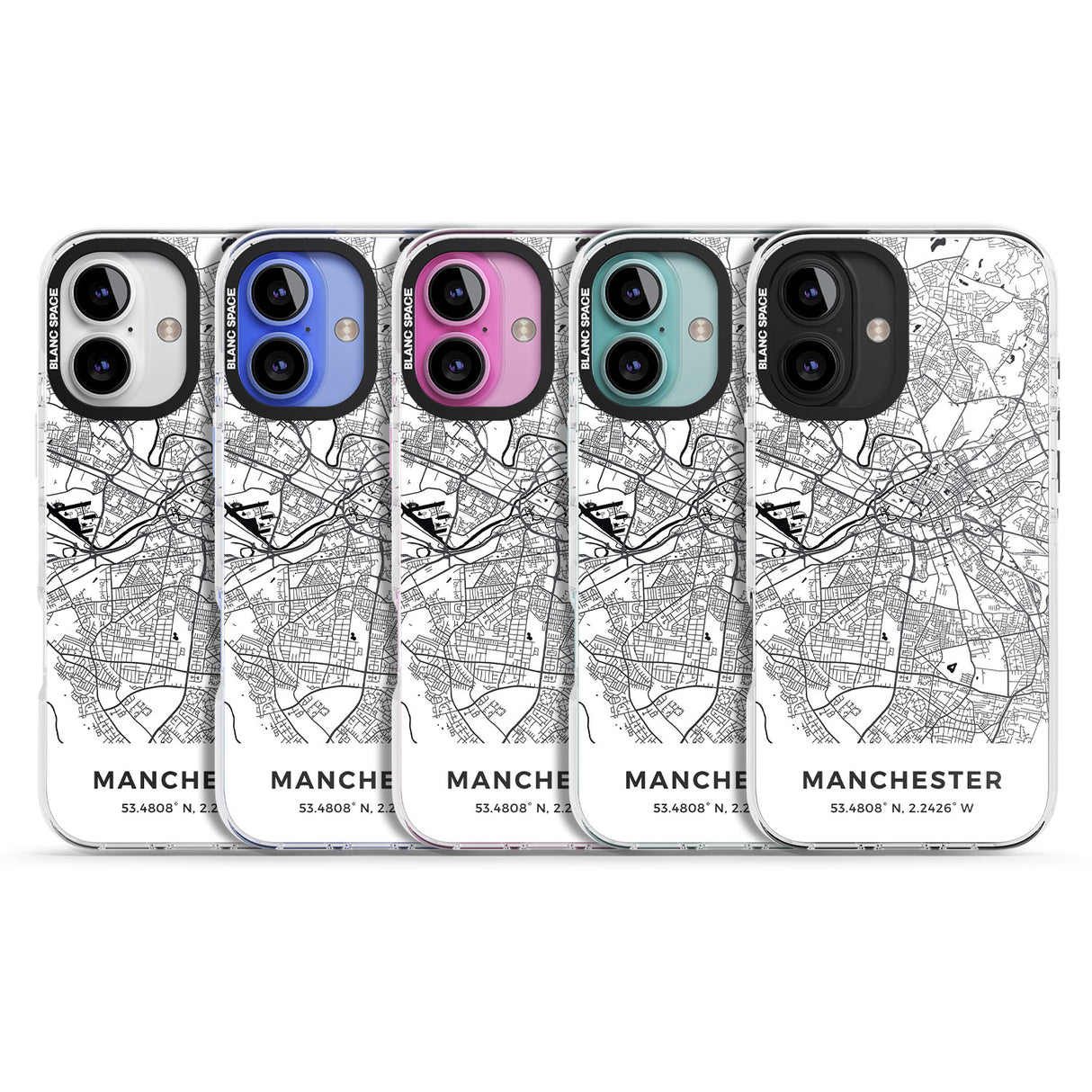 iPhone 16 Pro Max Map of Manchester, England Black Impact Phone Case